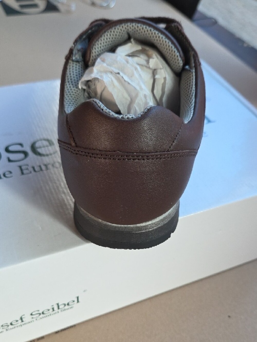 Josef Seibel Size 7 Men's Dark Brown Leather Lace-Up Sneaker NEW - Picture 3 of 9
